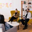 People in a meeting.